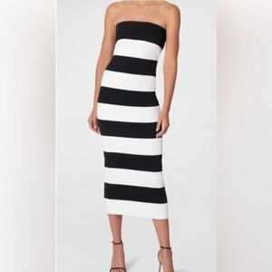 Carolina Herrera stripe tube midi length  dress with slight stretch